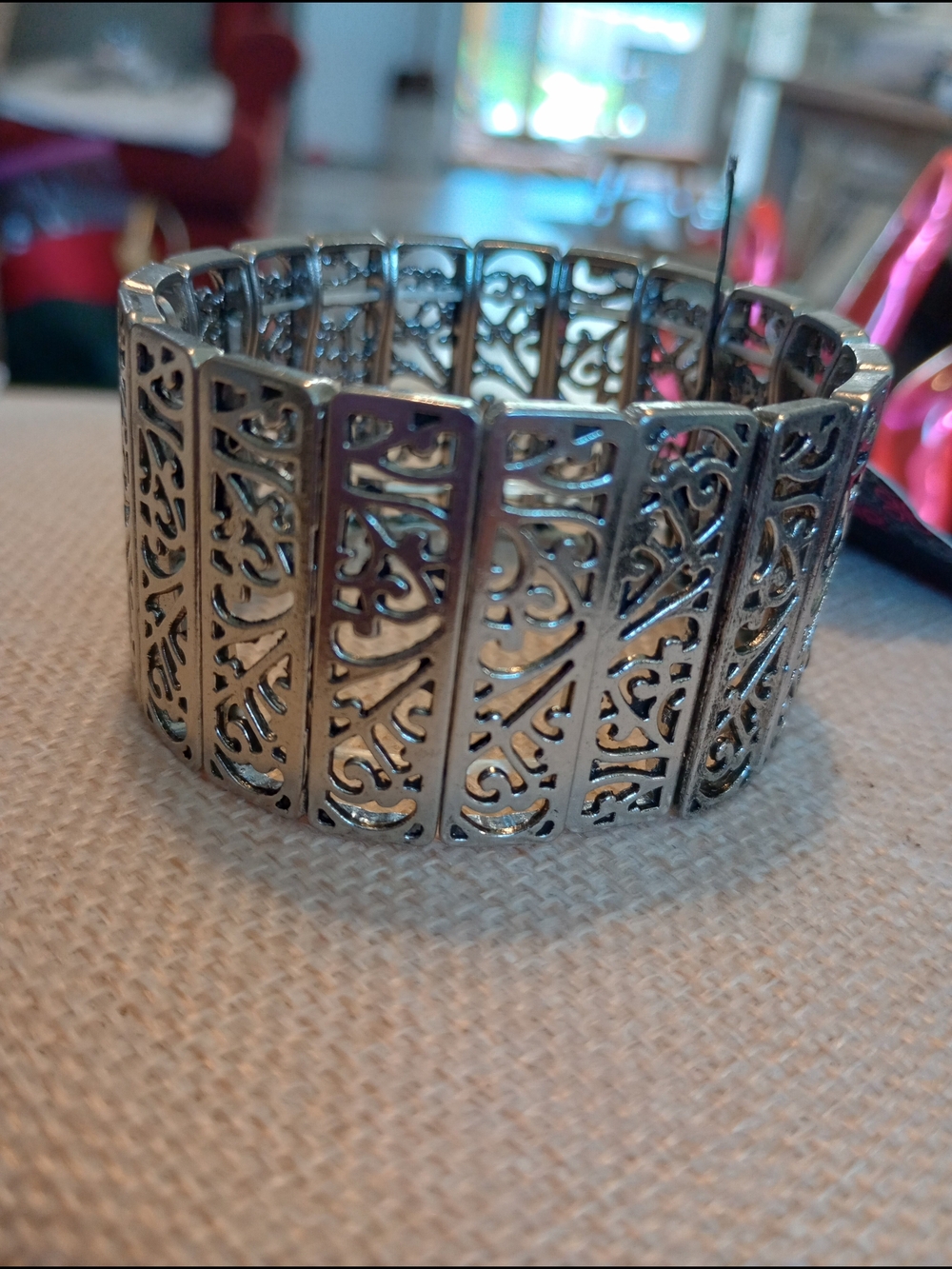 paparazzi Silver Filigree Stretch Bracelet